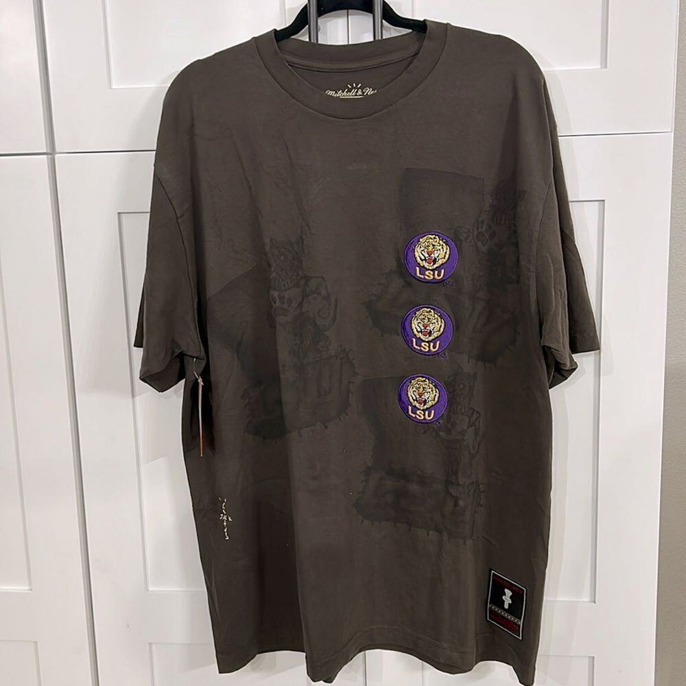 Cactus Jack x Mitchell & Ness LSU Tigers Hand Drawn Tee Brown Men’s XL NWT